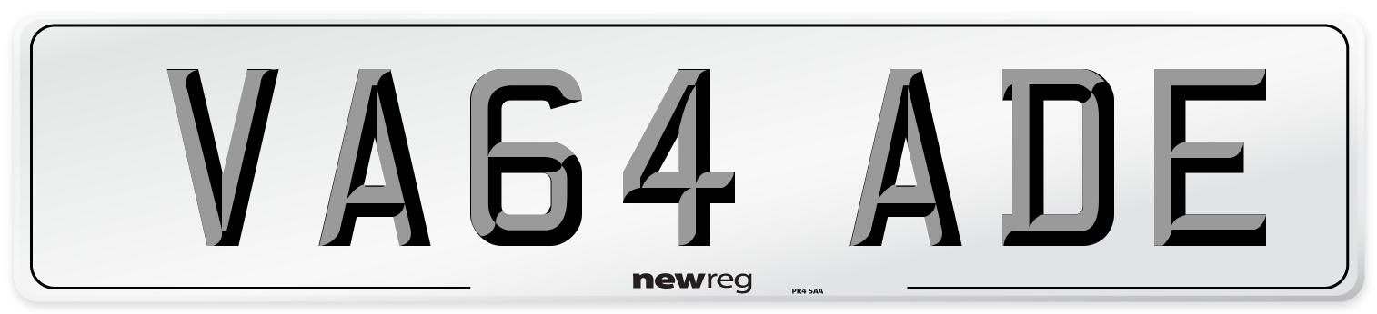 VA64 ADE Number Plate from New Reg